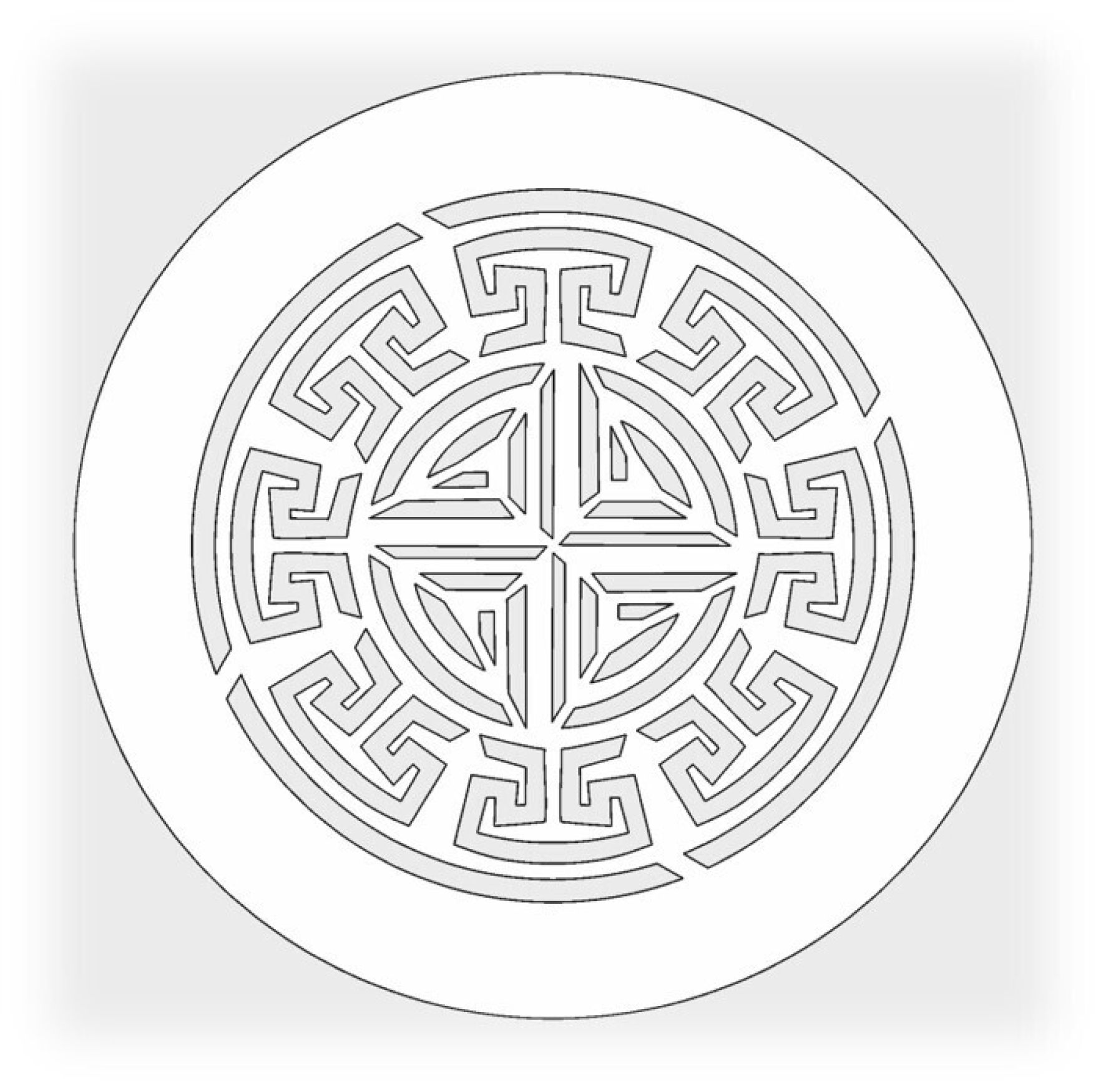  Решетка магнитная, белая, круглая (Орнамент) D125 (наружный 150)