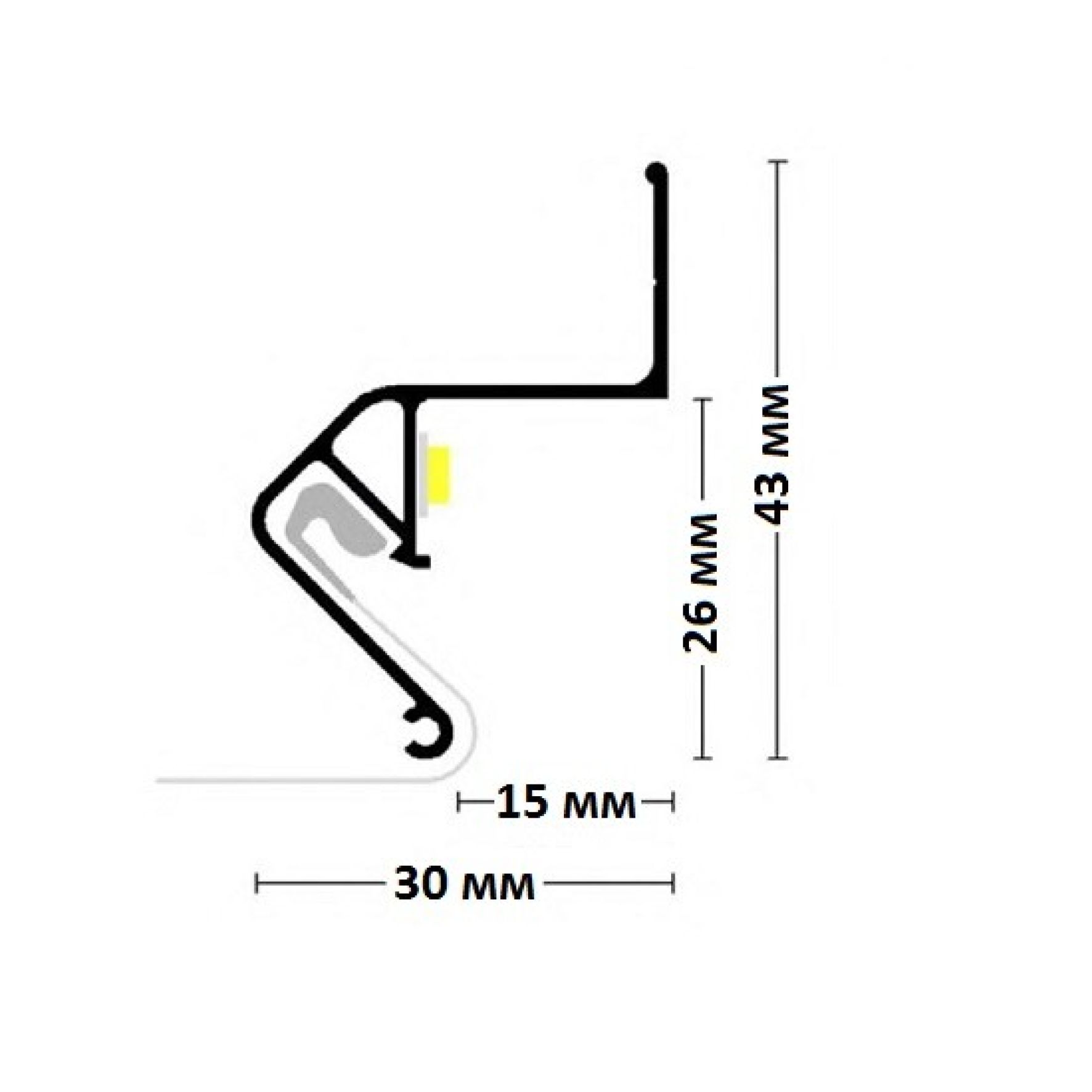 Стеновой парящий профиль FLY 01 (ПФ 6675)