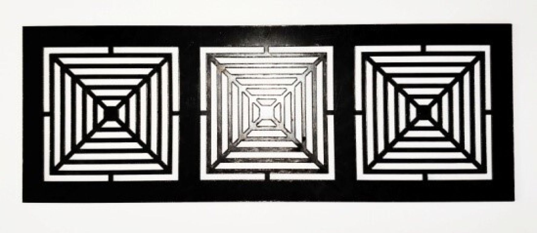 Решетка полистирол, черная, прямоугольная (Квадраты) 80*220