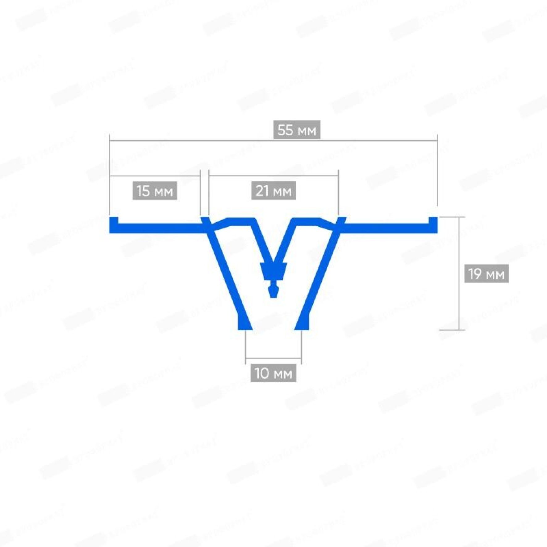 Профиль Алюминиевый Разделительный Стандарт (2,5 м) 