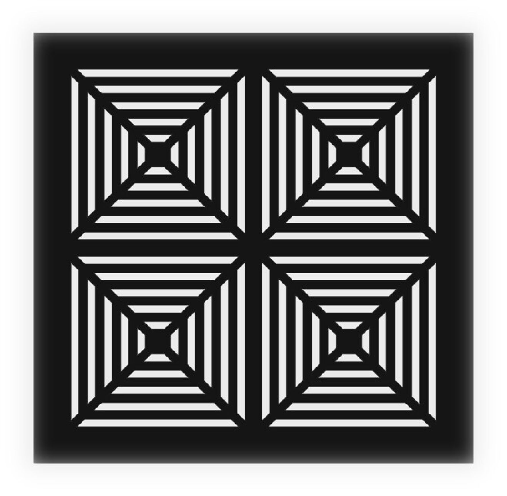 Решетка магнитная, черная, квадратная (квадраты) 600*600