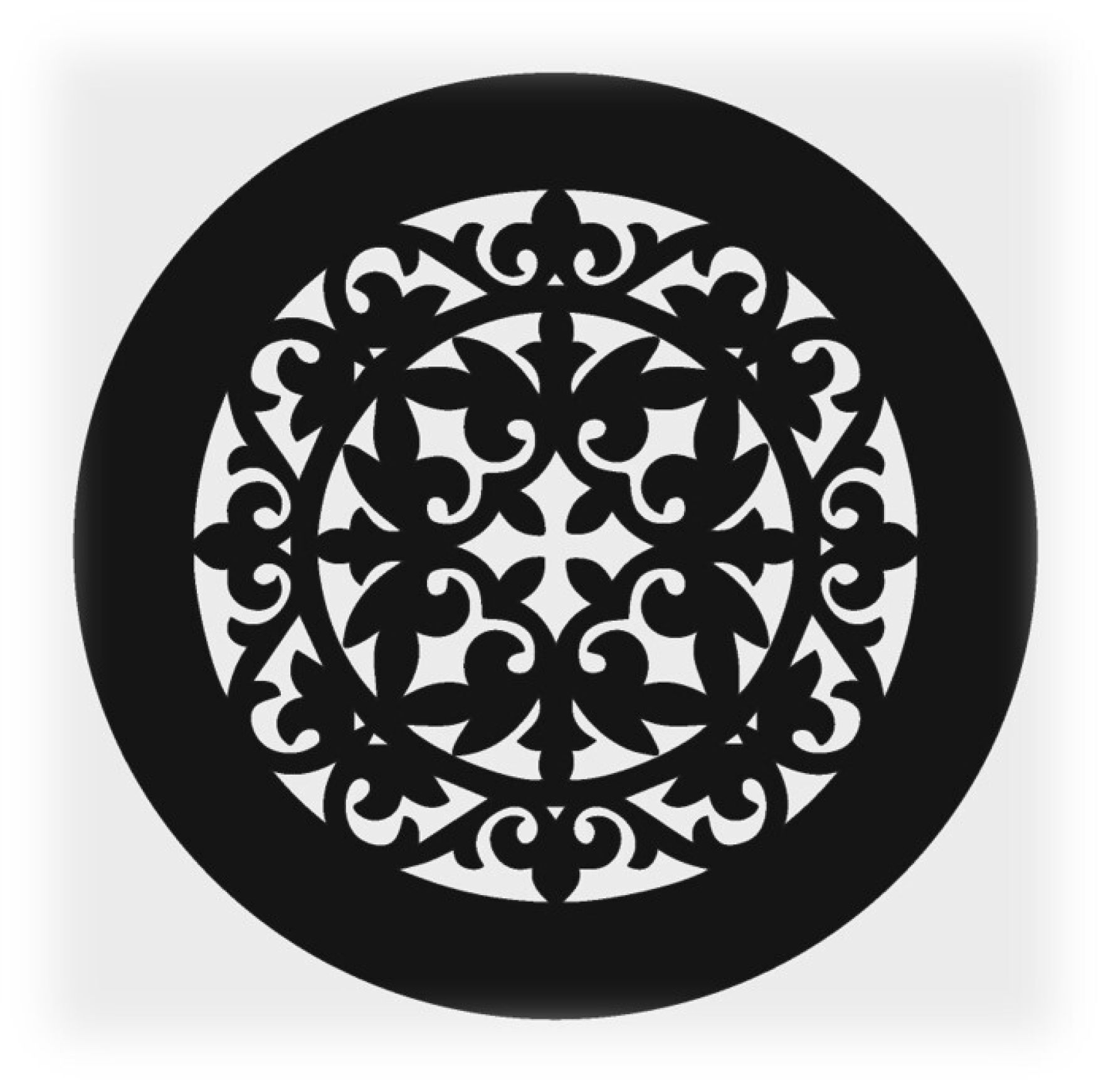 Решетка магнитная, черная, круглая (Абстракция) D100 (наружный 130)