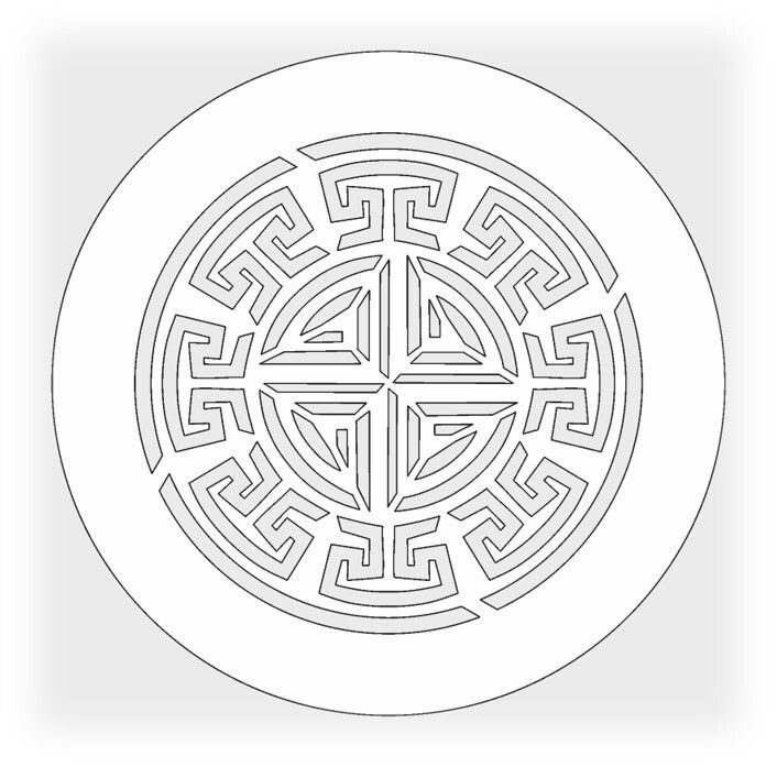 Решетка магнитная ,белая, круглая (орнамент) D125 (наружный 150)