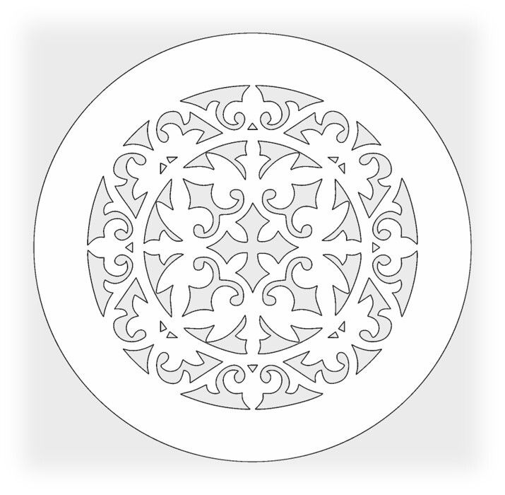 Решетка магнитная, белая, круглая (Абстракция) D100 (наружный 130)
