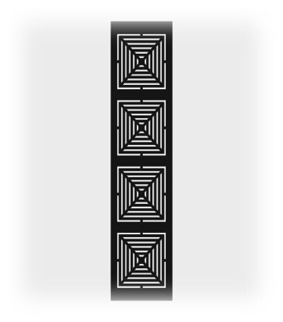 Решетка магнитная, черная, прямоугольная (квадраты) 75*220