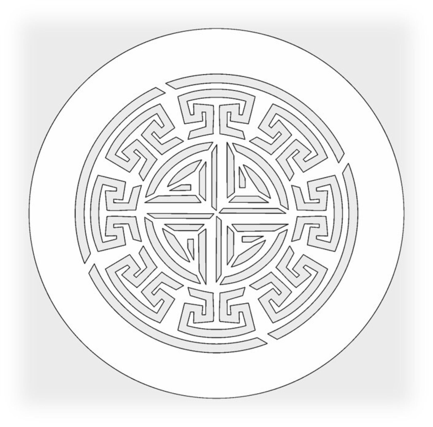 Решетка магнитная, белая, круглая (Орнамент) D100 (наружный 130)