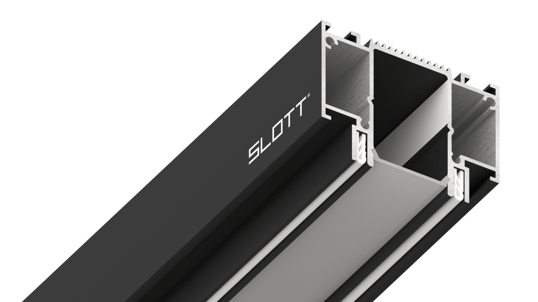 Узкая световая линия черная SLOTT CANYON 