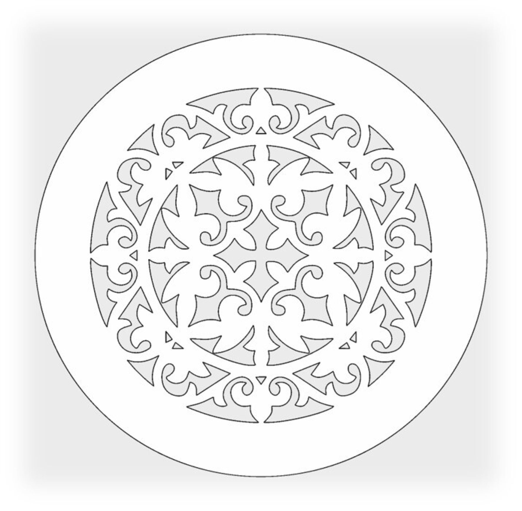 Решетка магнитная, белая, круглая (Абстракция) D100 (наружный 130)