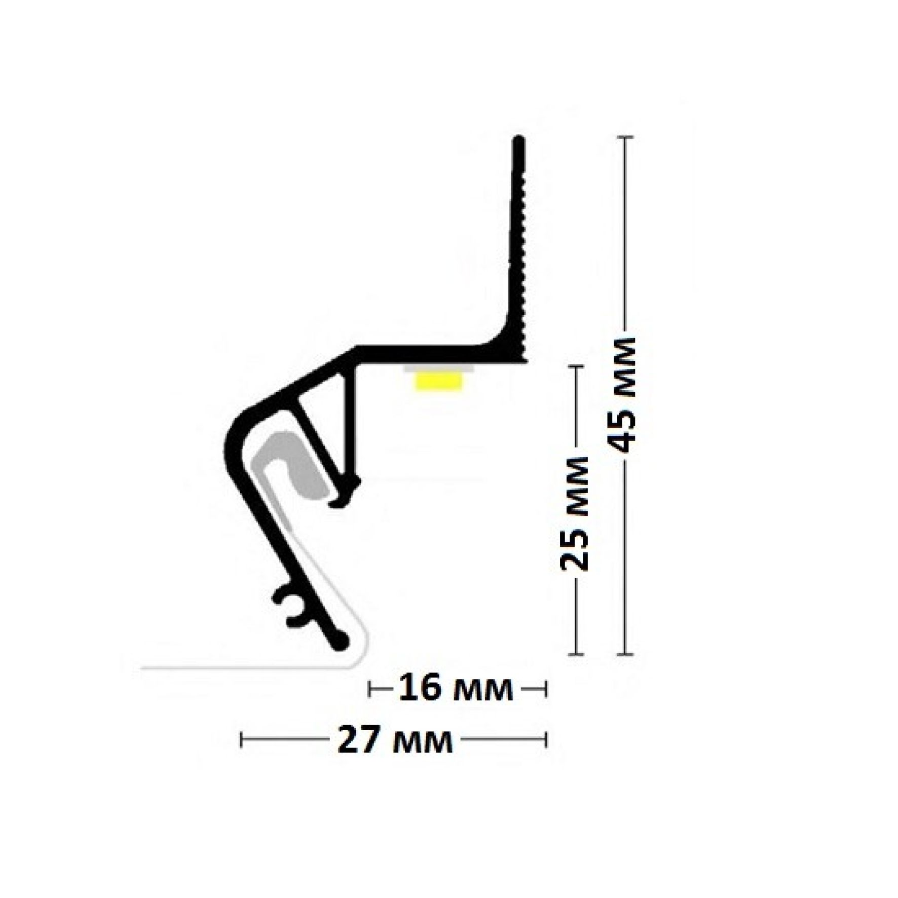 Стеновой парящий профиль FLY 02 (ПФ 8406)