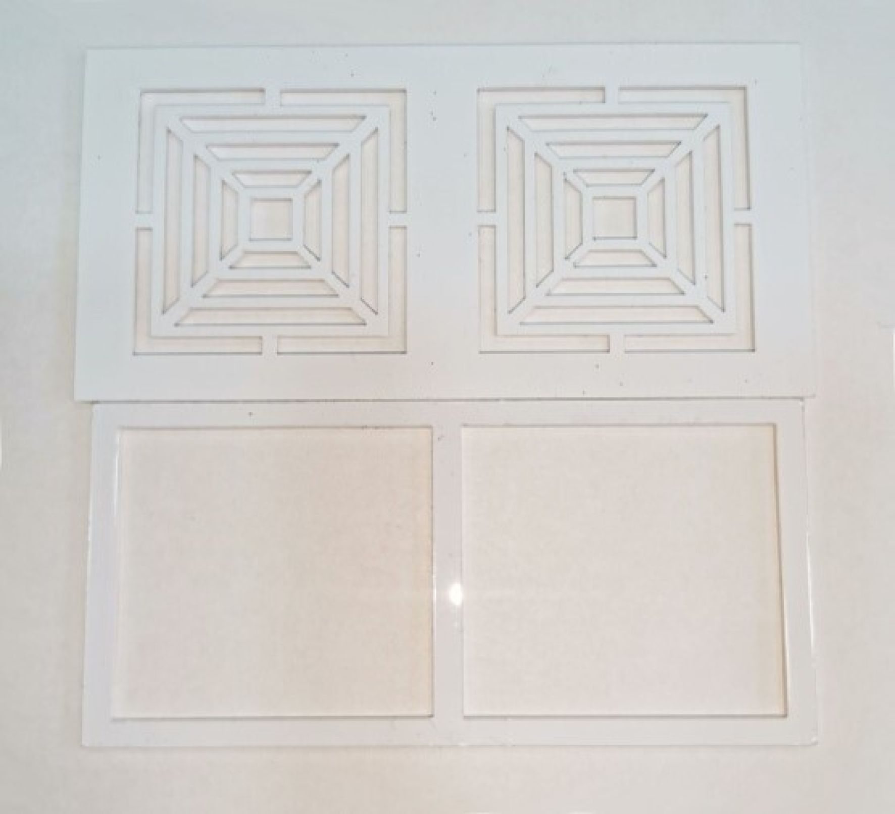 Решетка полистирол, белая, прямоугольная (Квадраты) 50*100