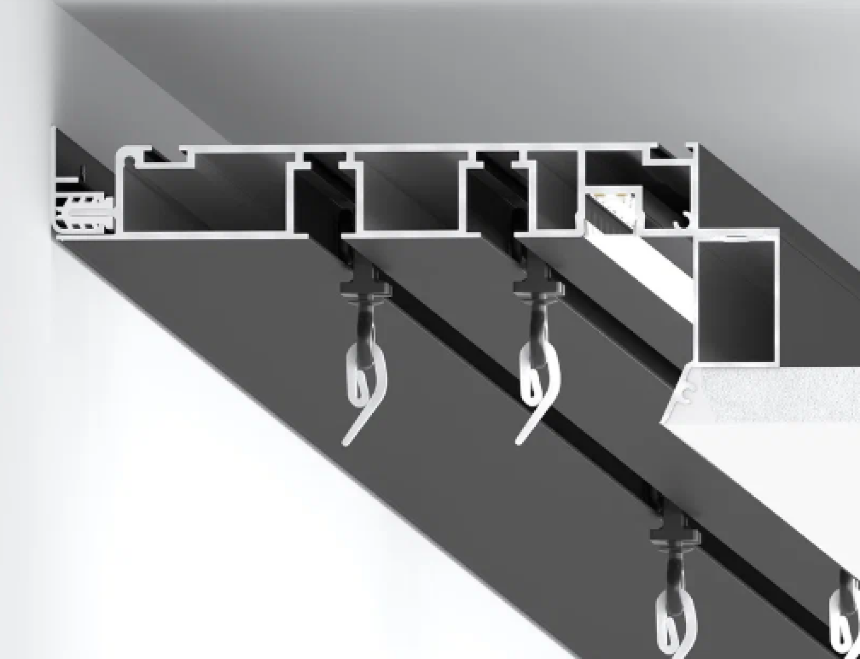 Карнизный профиль шириной 140 мм L2 черный UMBRA