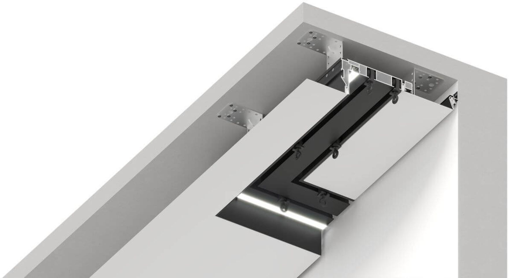 Карниз/система для штор с рассеивателем белый SLOTT PARSEK 2.0 L3