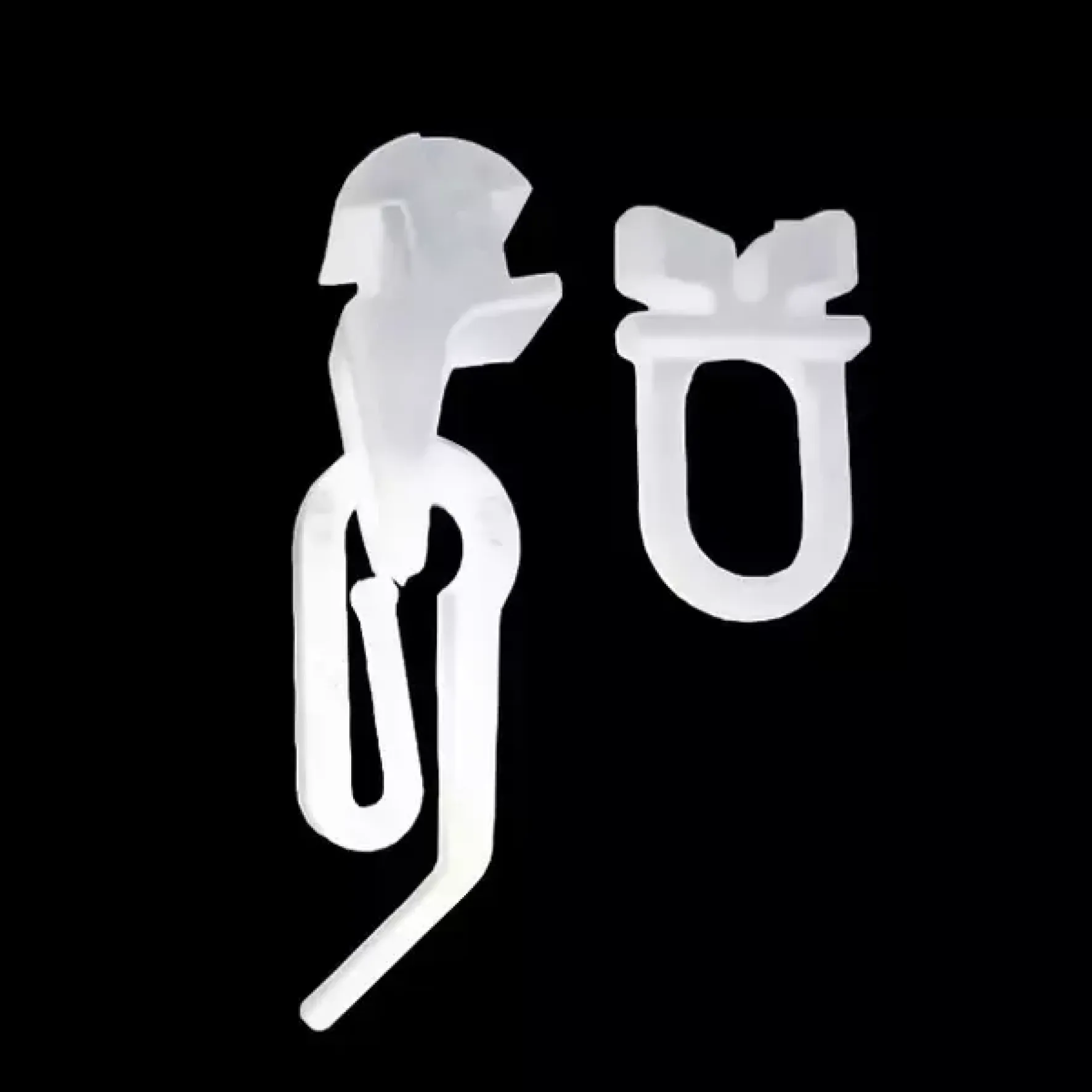 Крючок с бегунком-колесиком (комплект 60 шт) + 4 стопора белый