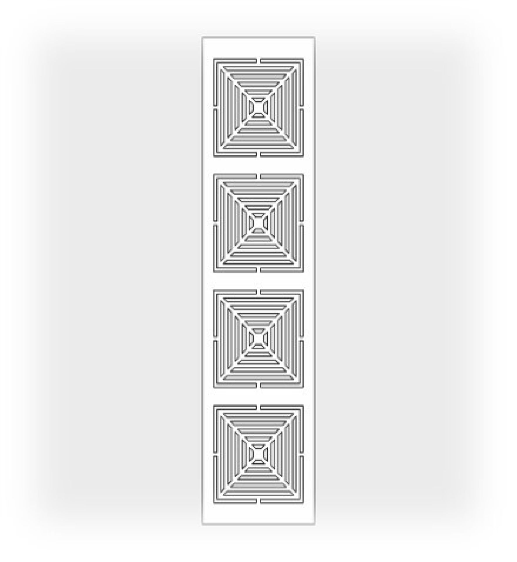 Решетка магнитная, белая, прямоугольная (Квадраты) 75*220