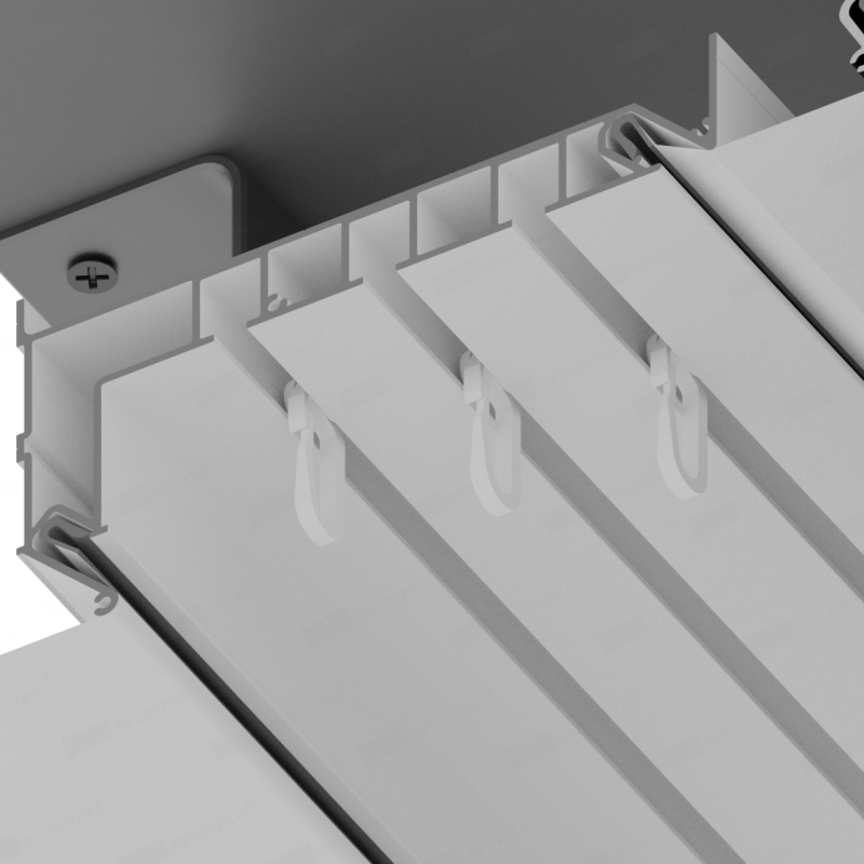 Профиль для изготовления скрытых карнизных ниш с тремя пазами GARDINA3 03 (ПФ 8243)