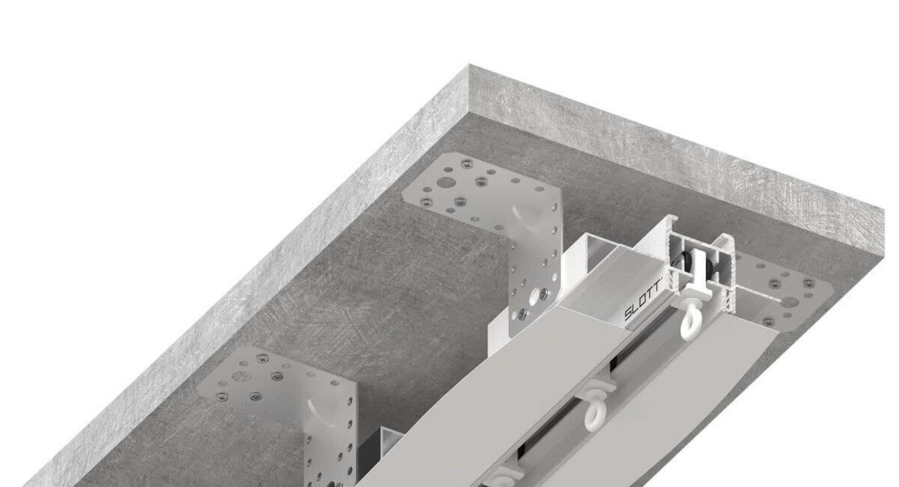 Карнизный профиль L3 белый SLOTT MOTION 