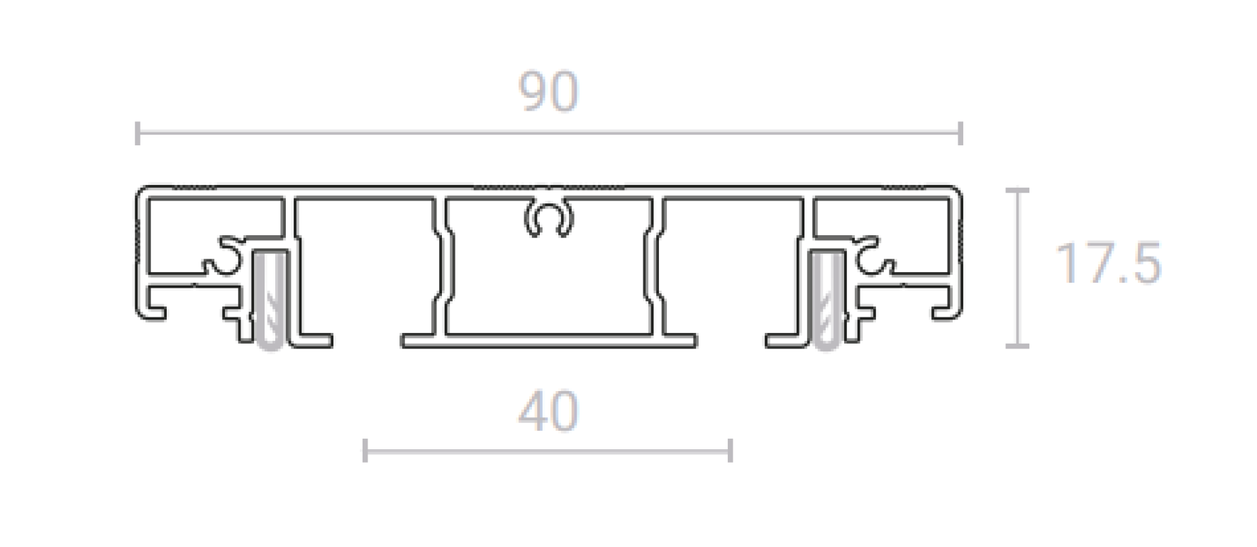 Карнизный профиль белый SLIM ROAD 02