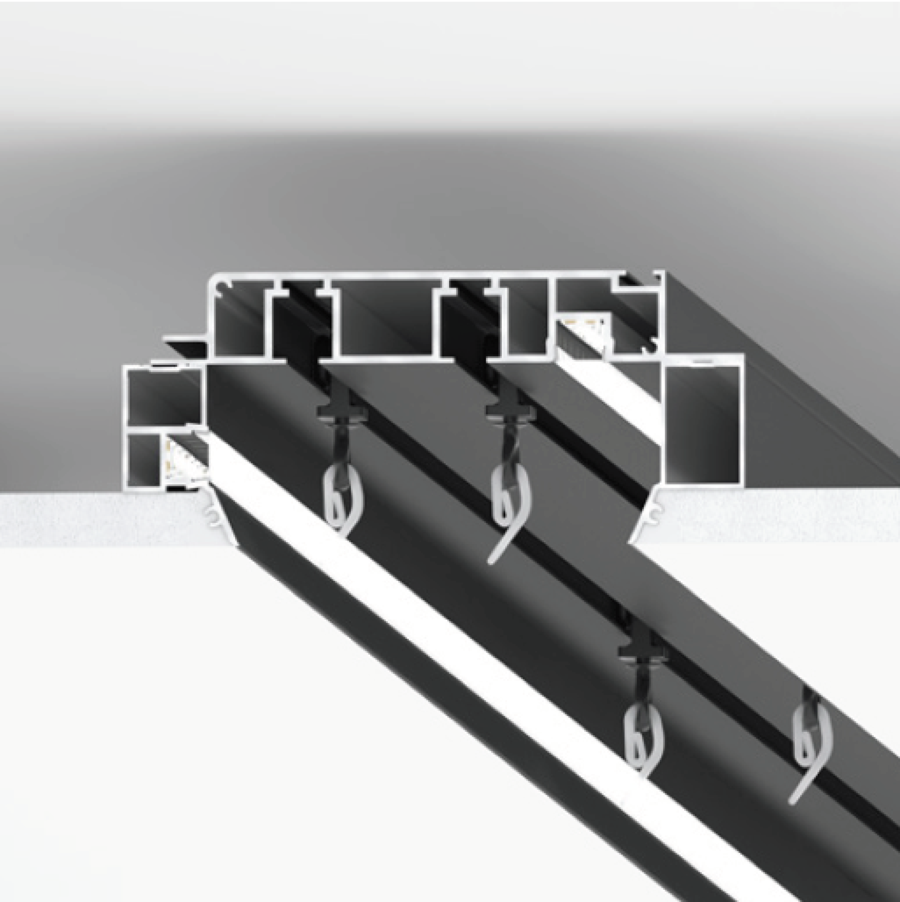 Карнизный профиль шириной 115 мм L2 черный UMBRA