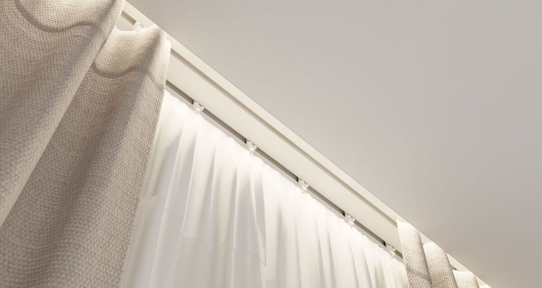 Карниз/система для штор с рассеивателем белый SLOTT PARSEK 2.0 L3
