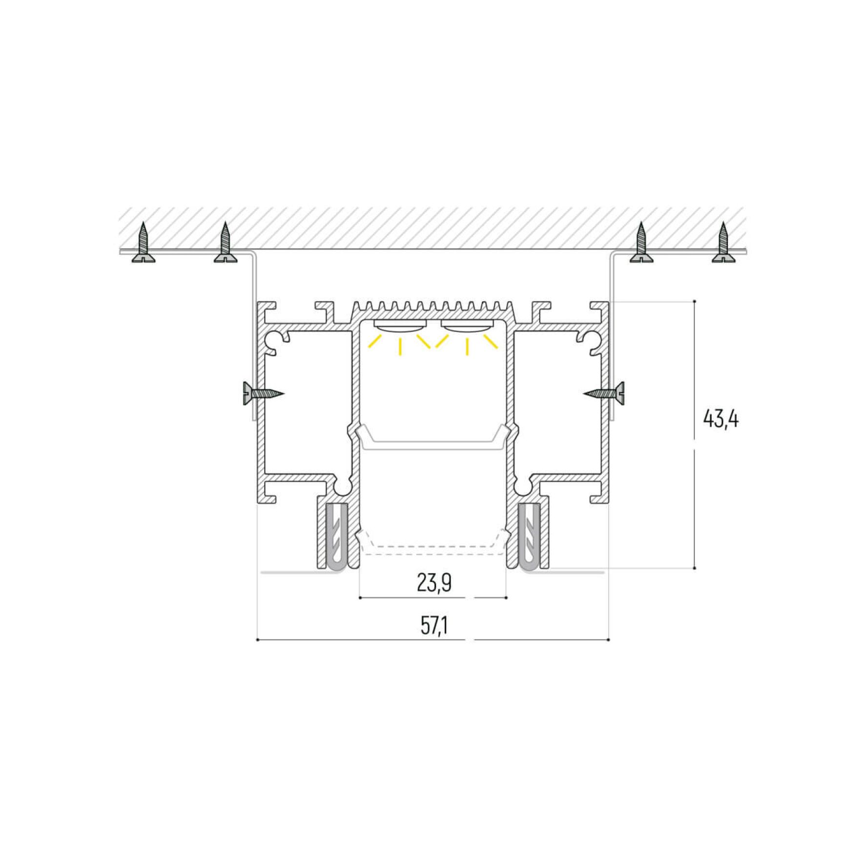 Узкая световая линия черная SLOTT CANYON 