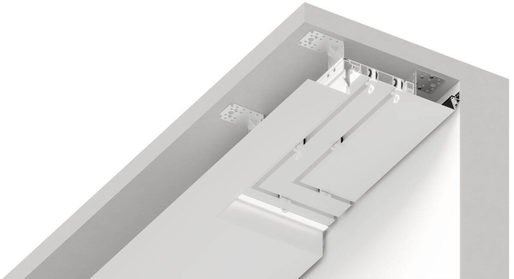 Карниз/система для штор с рассеивателем белый SLOTT PARSEK 2.0 L3