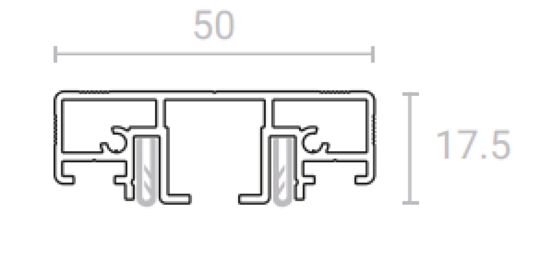 Карнизный профиль черный SLIM ROAD 01