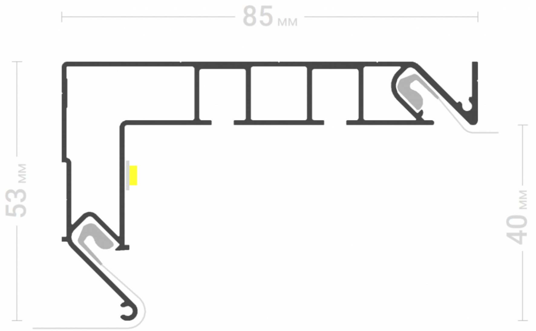 Профиль для изготовления скрытых карнизных ниш GARDINA2 02 (ПФ 8048)