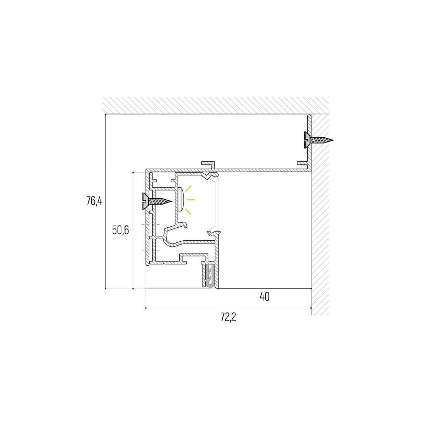 Парящий профиль черный SLOTT VILLAR BASE