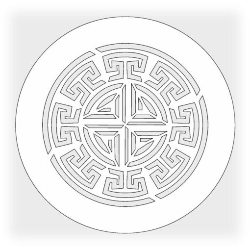 Решетка магнитная, черная\белая, круглая (Орнамент)