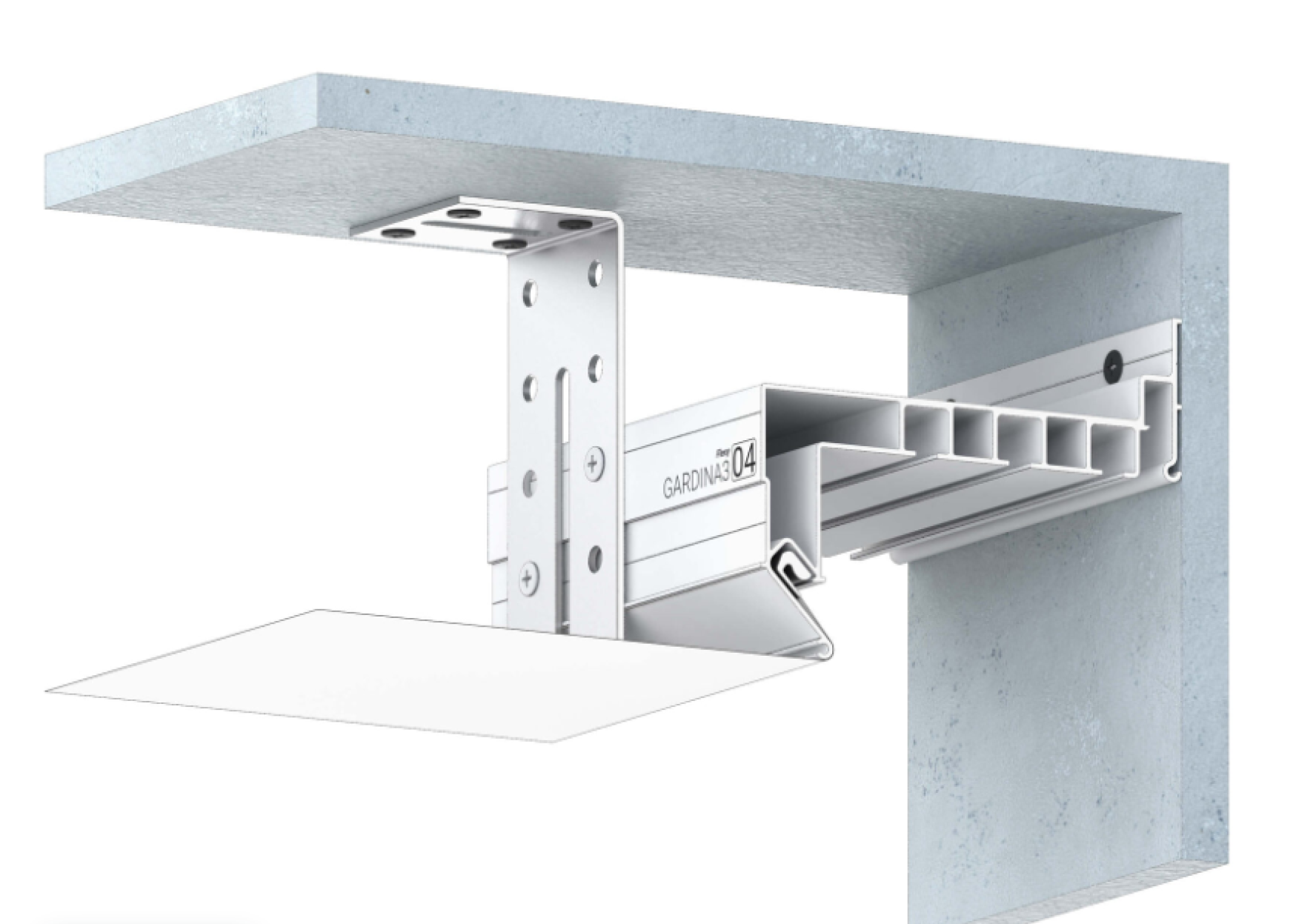 Профиль для изготовления скрытых карнизных ниш с тремя пазами GARDINA3 04 (ПФ 0044)