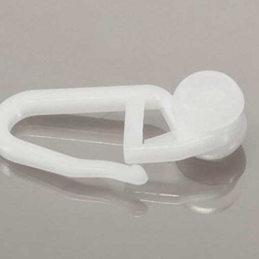 Крючок с бегунком-колесиком (комплект 60 шт) + 4 стопора черн./бел.