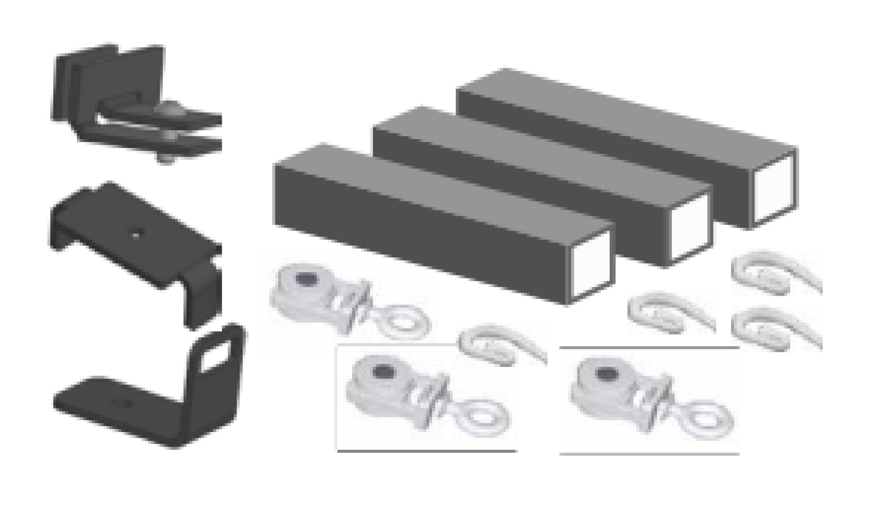 Комплект для сборки механического карниза черный L2 SLOTT 