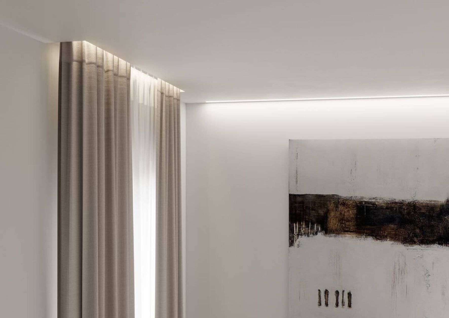 Карниз/система для штор с рассеивателем белый SLOTT PARSEK 2.0 L3