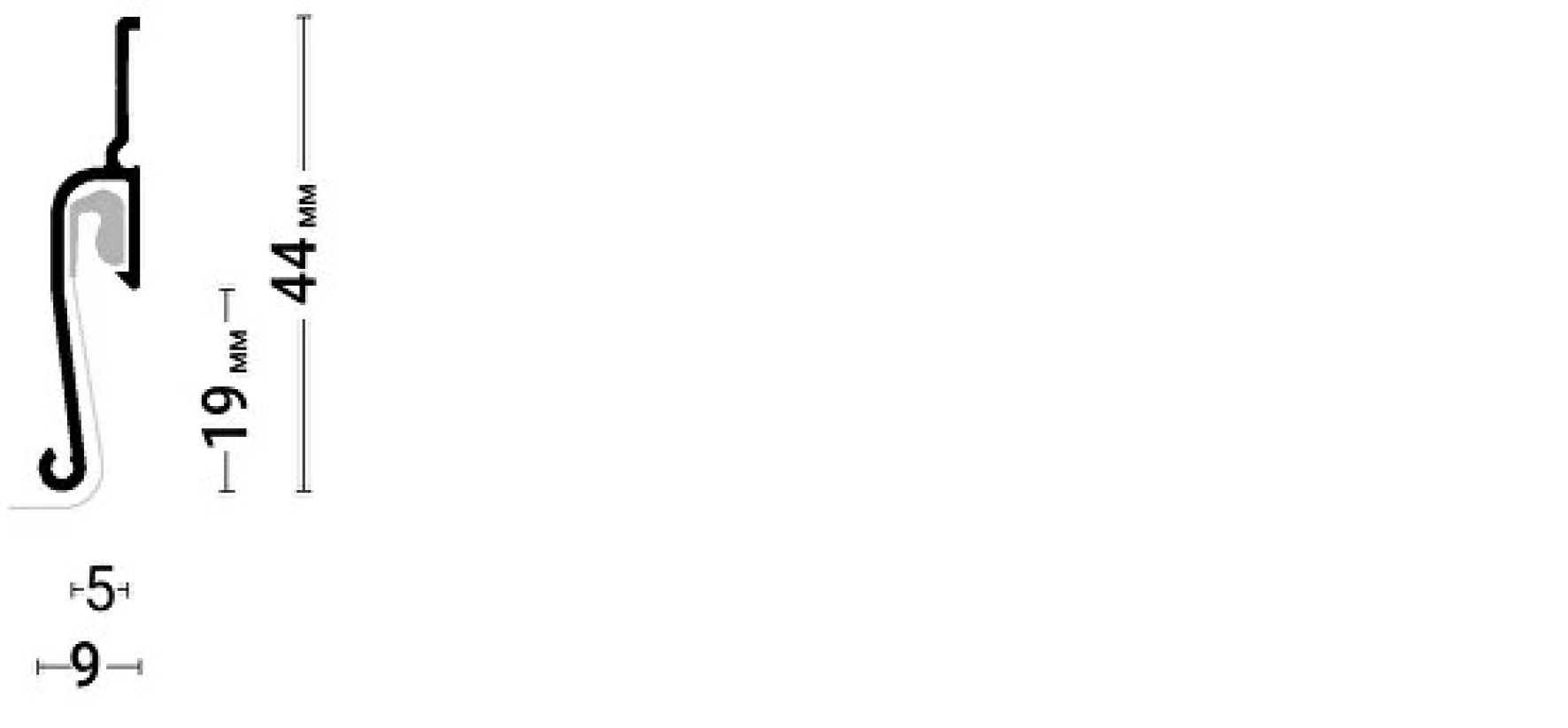 Стеновой профиль с теневым зазором EURO 02 (ПФ 7206)